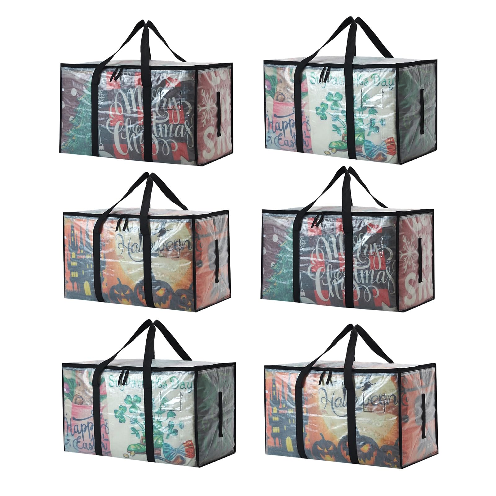 KIWDZFU  Heavy Duty Stackable Plastic Storage Bins with Lids Clear 93L Totes for Moving Home Organization Christmas Storage Reinforced Handles 6