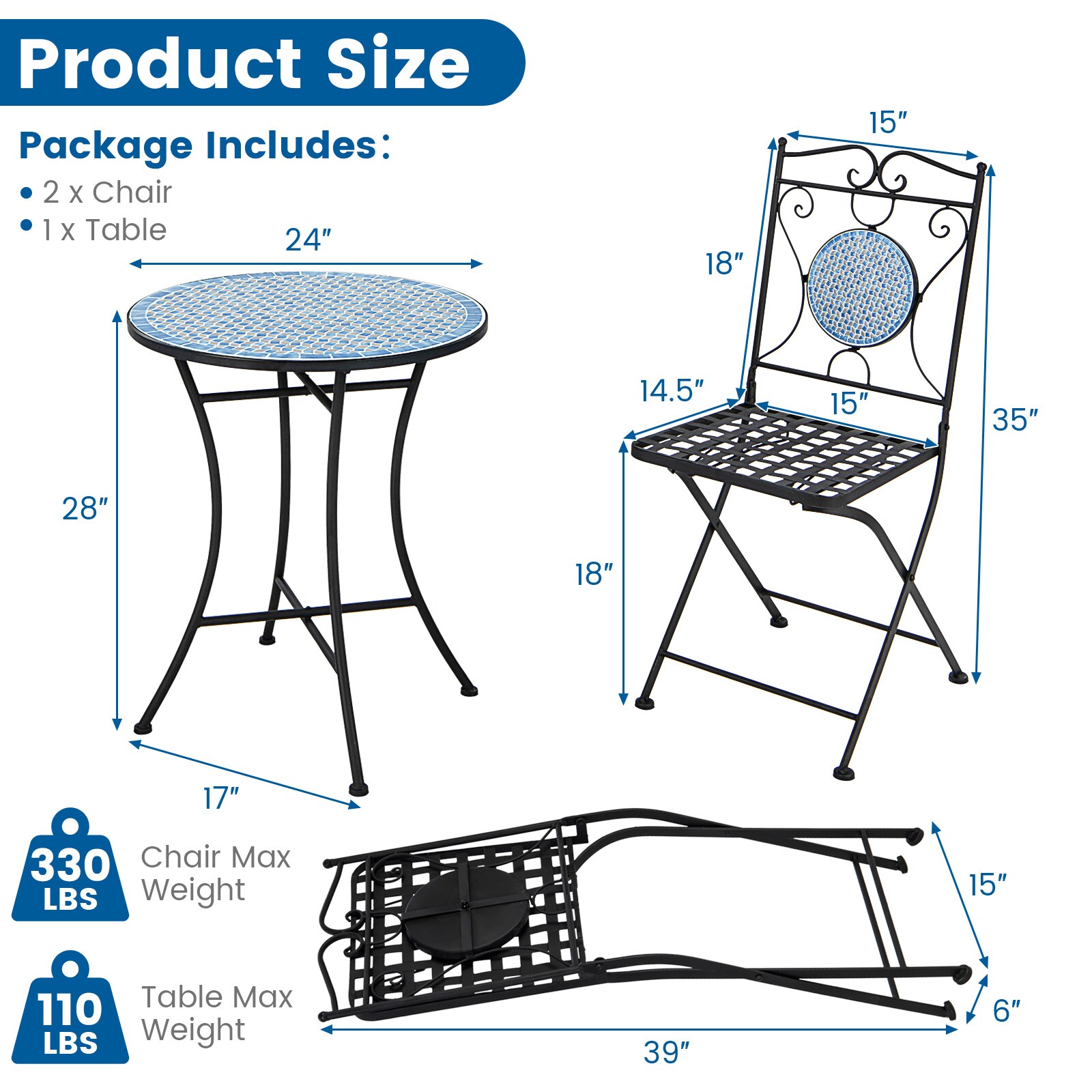 Forclover HBV-0650 Patio-Conversation-Sets - View #3