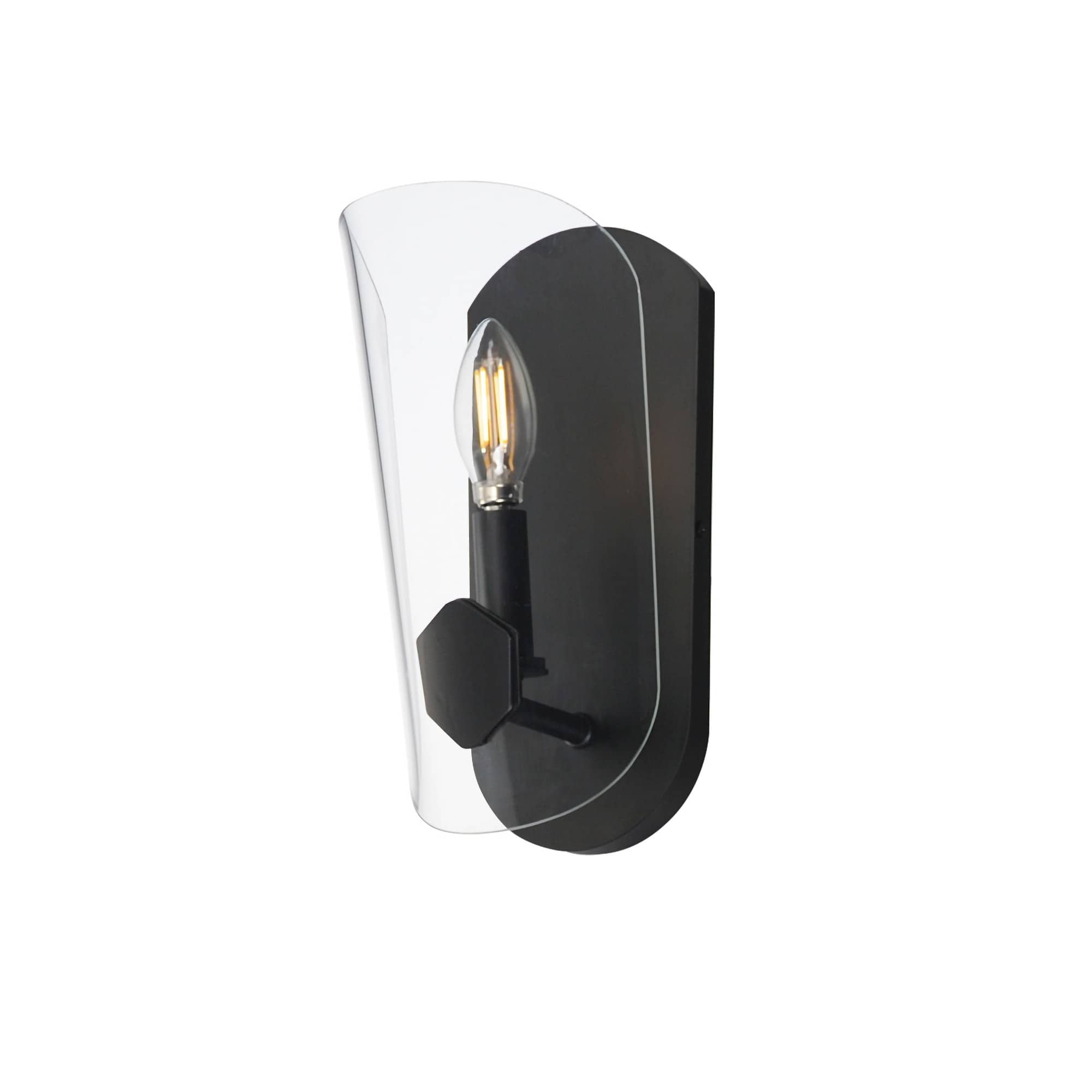 Maxim Lighting A-MX-32351CLBK Armory 1-Light Transitional Black Incandescent Wall Sconce