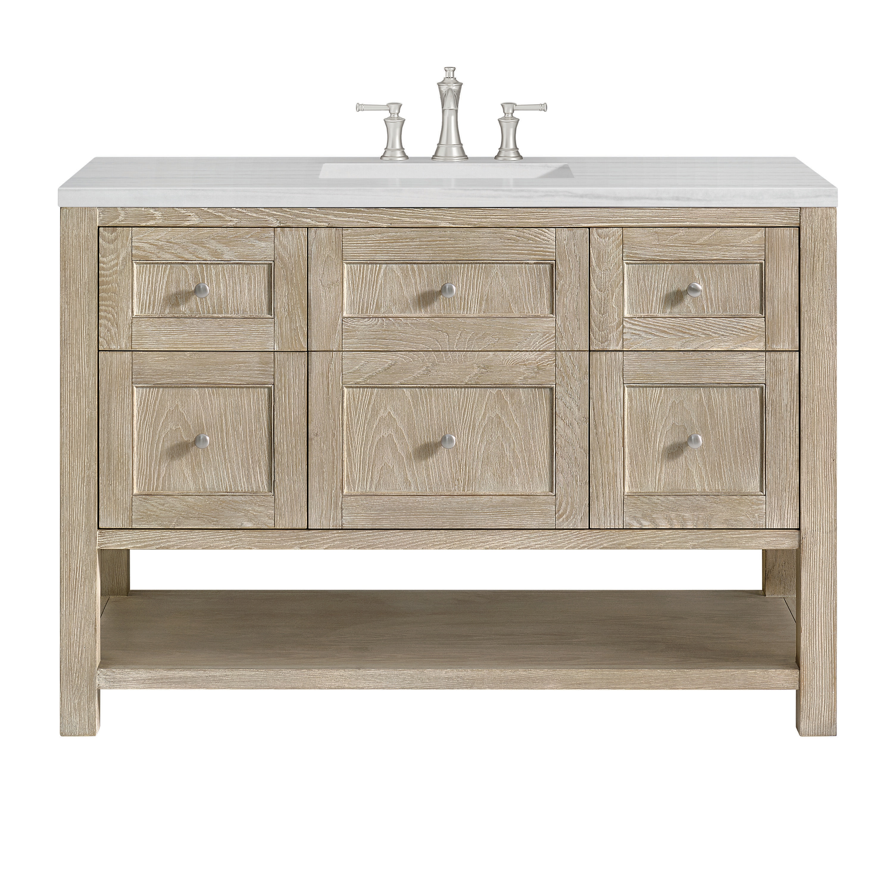 James Martin Vanities Breckenridge 48-in Whitewashed Oak Undermount ...