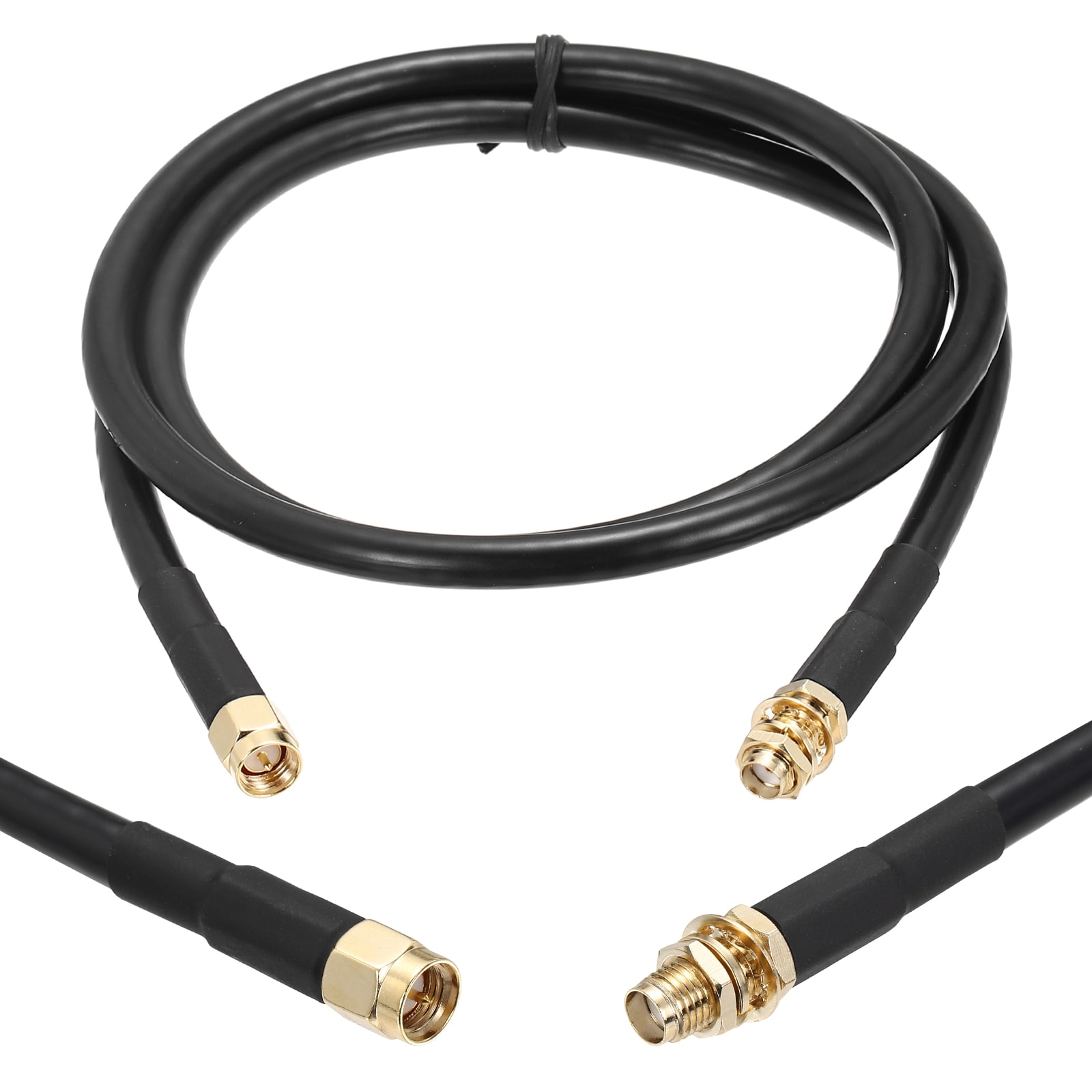 Unique Bargains KMR/LMR240 Coaxial Extension Cable 50ohm 3Ft SMA Male to SMA Female RF Low-Loss Coaxial Cable Antenna Lead Extension with Connector for 3G 4G 5G LTE Ham WiFi GPS RF Radio Use