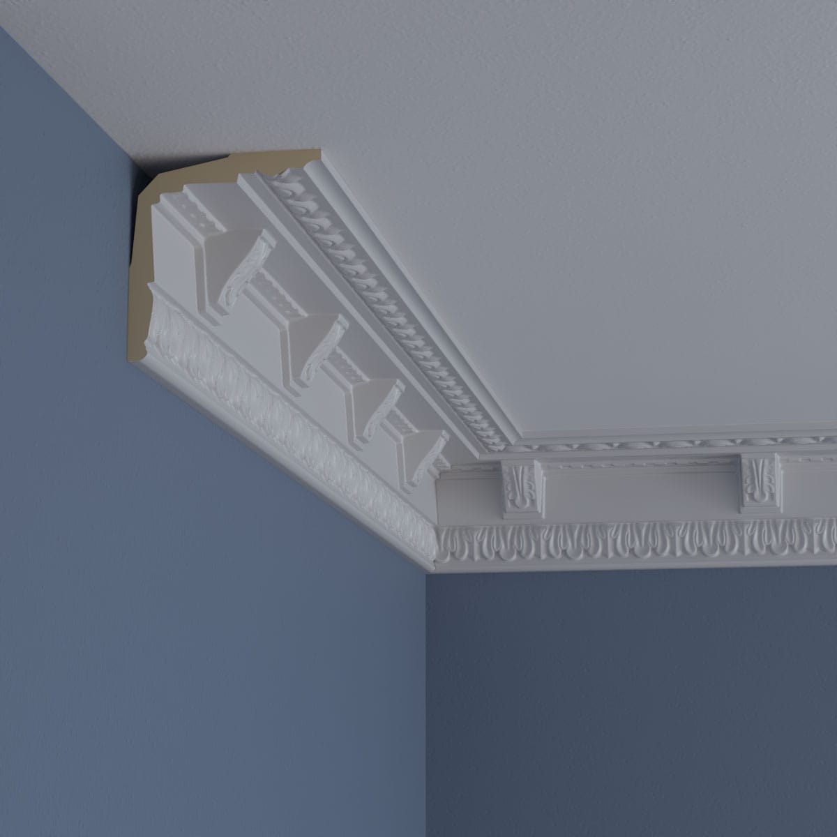 Granada Traditional White Polyurethane Crown Moulding