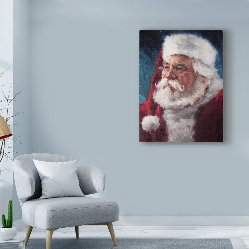 Trademark Fine Art ALI43516-C2432GG Meadowpaint "Elderly Santa Portrait" 24x32 Canvas Art Meadowpaint Multicolor Framed 32-Inches H x 24-Inches W Novelty Canvas Print