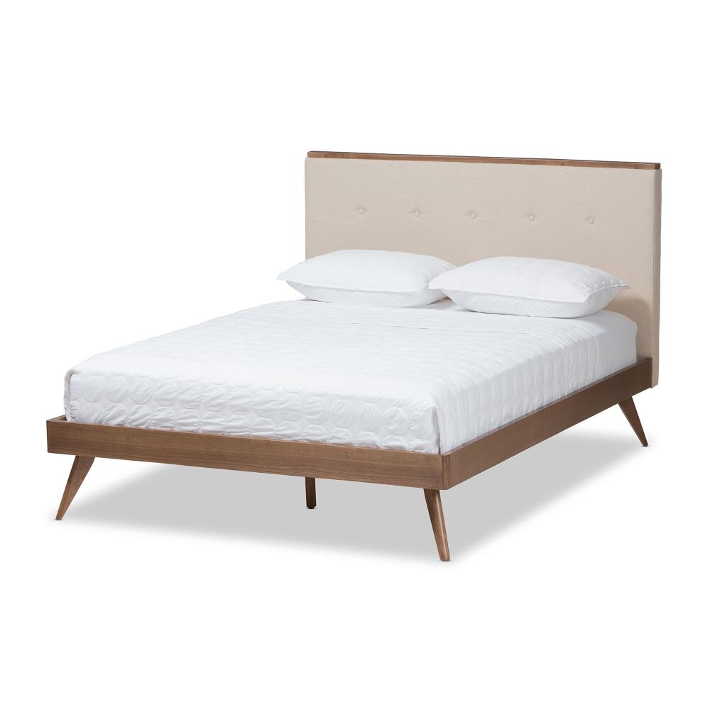 Baxton Studio Bella Beige Queen Wood Platform Bed at Lowes