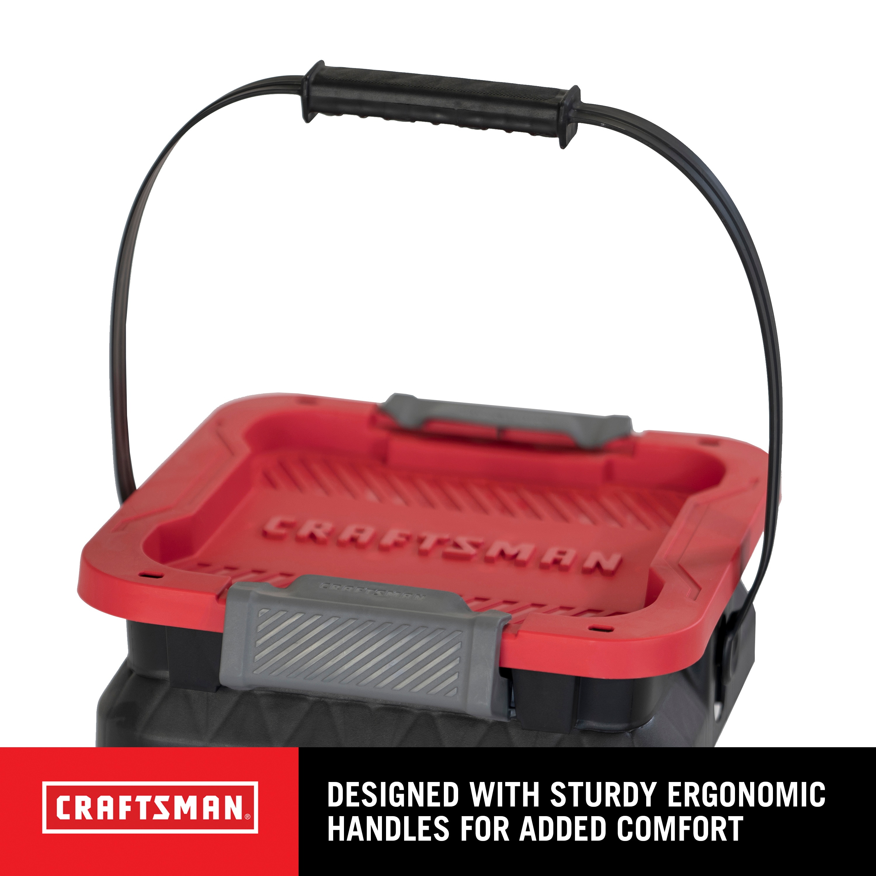 CRAFTSMAN Large 20-Gallons (80-Quart) Black Heavy Duty Tote with Latching  Lid in the Plastic Storage Containers department at