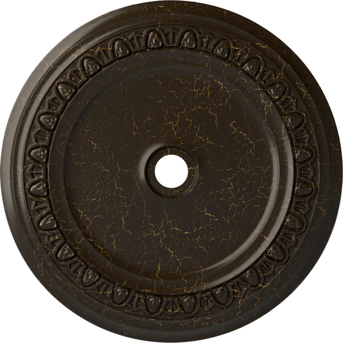 Ekena Millwork CM41CASHC Caputo 41-in W x 41-in L Painted Stone Hearth Crackle Polyurethane Whole Ceiling Medallion