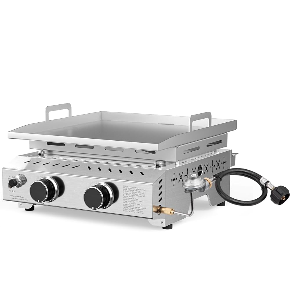 R.W.FLAME - Silver 2 -Burner Liquid Propane Gas Grill