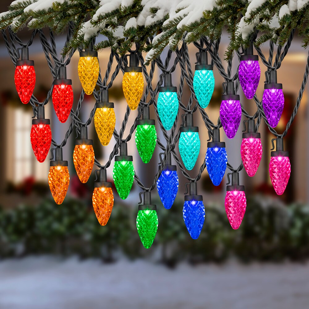 Gemmy Lightshow 10 bulbs with 180 LED's, 18 LEDs per bulb, 9-ft Sparkling  Multicolor LED Plug-In Christmas String Lights 