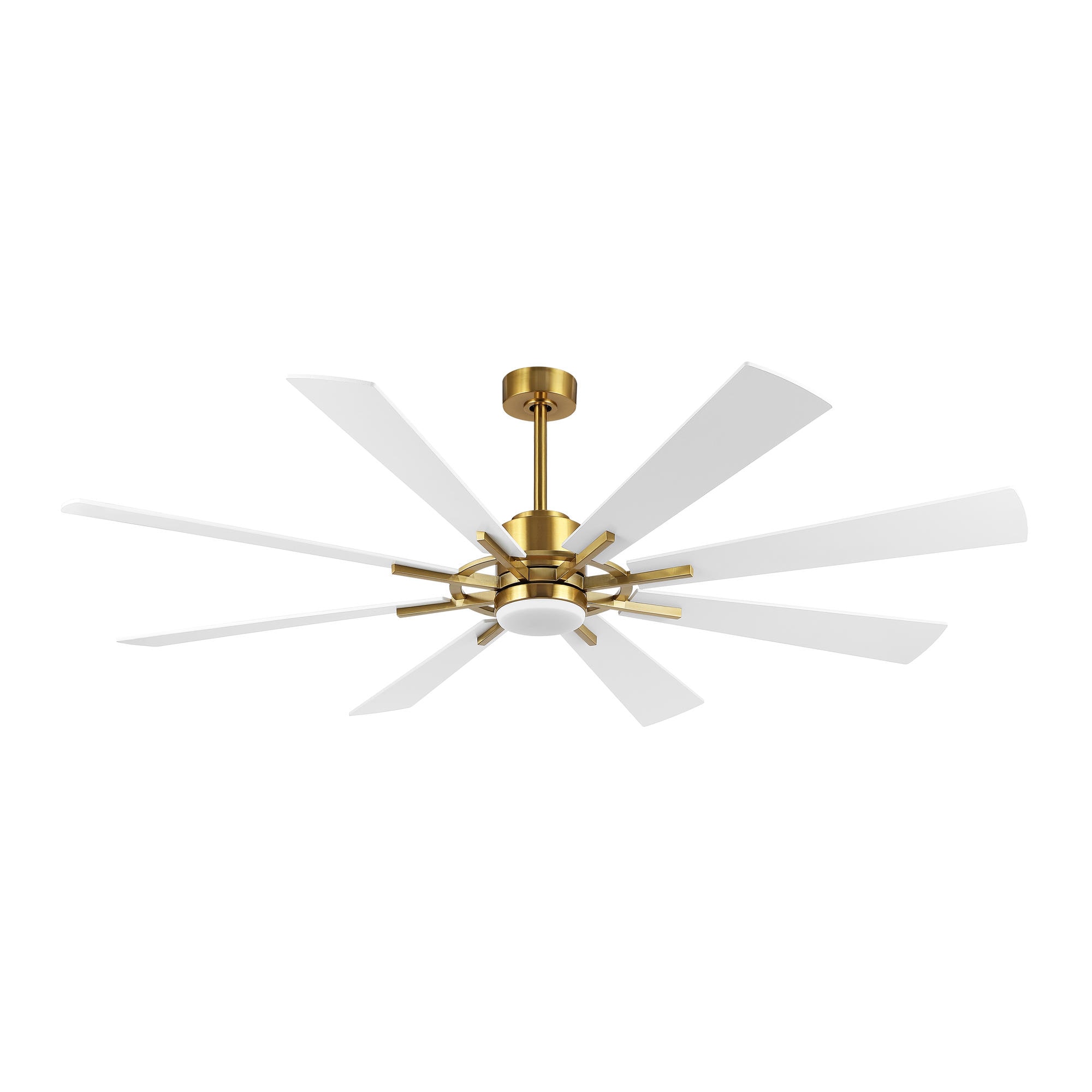 GETLEDEL LECF-Q031-WH 72-in Color-Changing Integrated LED Gold with White Blades Ceiling Fan With Light - Remote Included ( 8 -Blade )