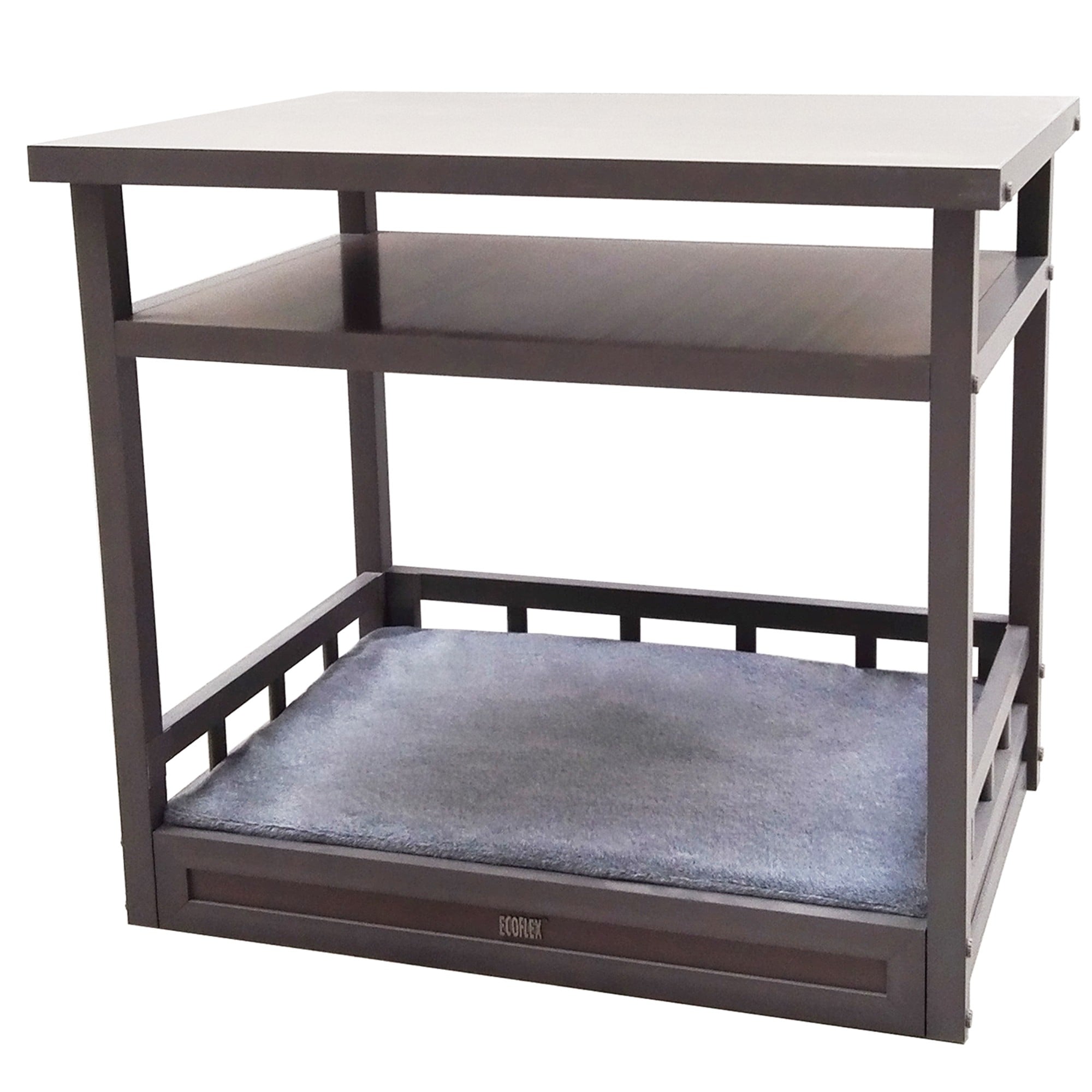 Grey ECOFLEX Elevated Orthopedic Dog Bed Nightstand