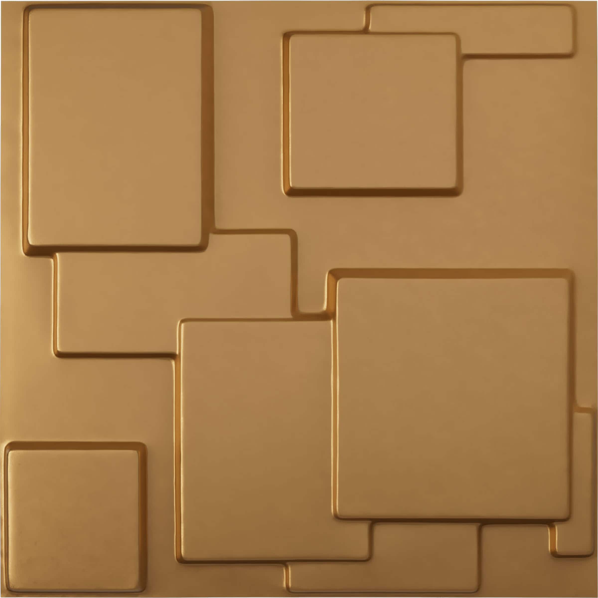 Ekena Millwork WP20X20GOBGL-CASE-12 19-5/8-in x 19-5/8-in Embossed Paintable/Stainable Gold PVC Wall Panel ( 12 -Pack, Covers 32.04-sq ft )