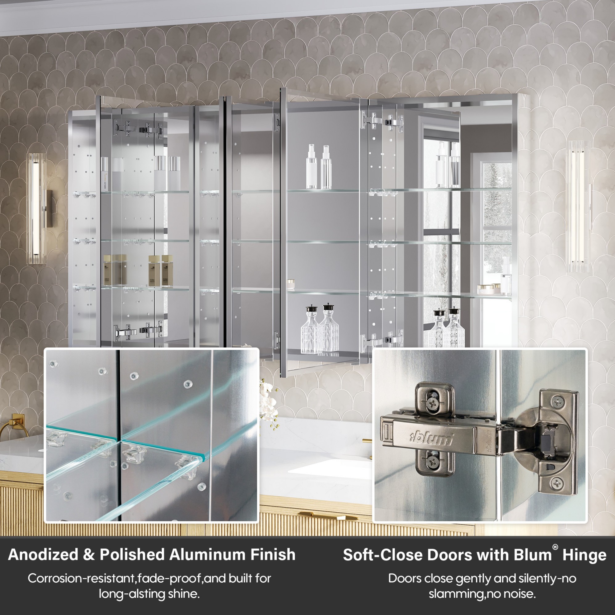 WELLFOR JRA20R12R12L20L32 Bathroom-Medicine-Cabinets - View #7