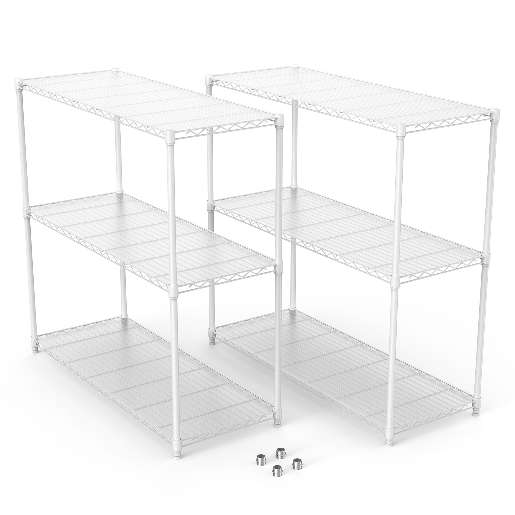 Siavonce FZ91054 N/O Steel Heavy Duty 3 -Tier Utility shelving unit ( 48-in W x 18-in D x 48-in H ) ( White , ( 350-lb lbs. Capacity Per Shelf )
