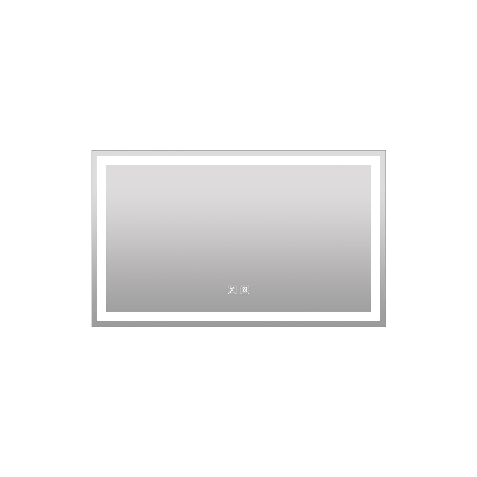 FurniFusion MA024024TD-OL 40-in x 24-in Polished Frameless Rectangle Dimmable LED Lighted Fog Free Bathroom Vanity Mirror ( Silver )