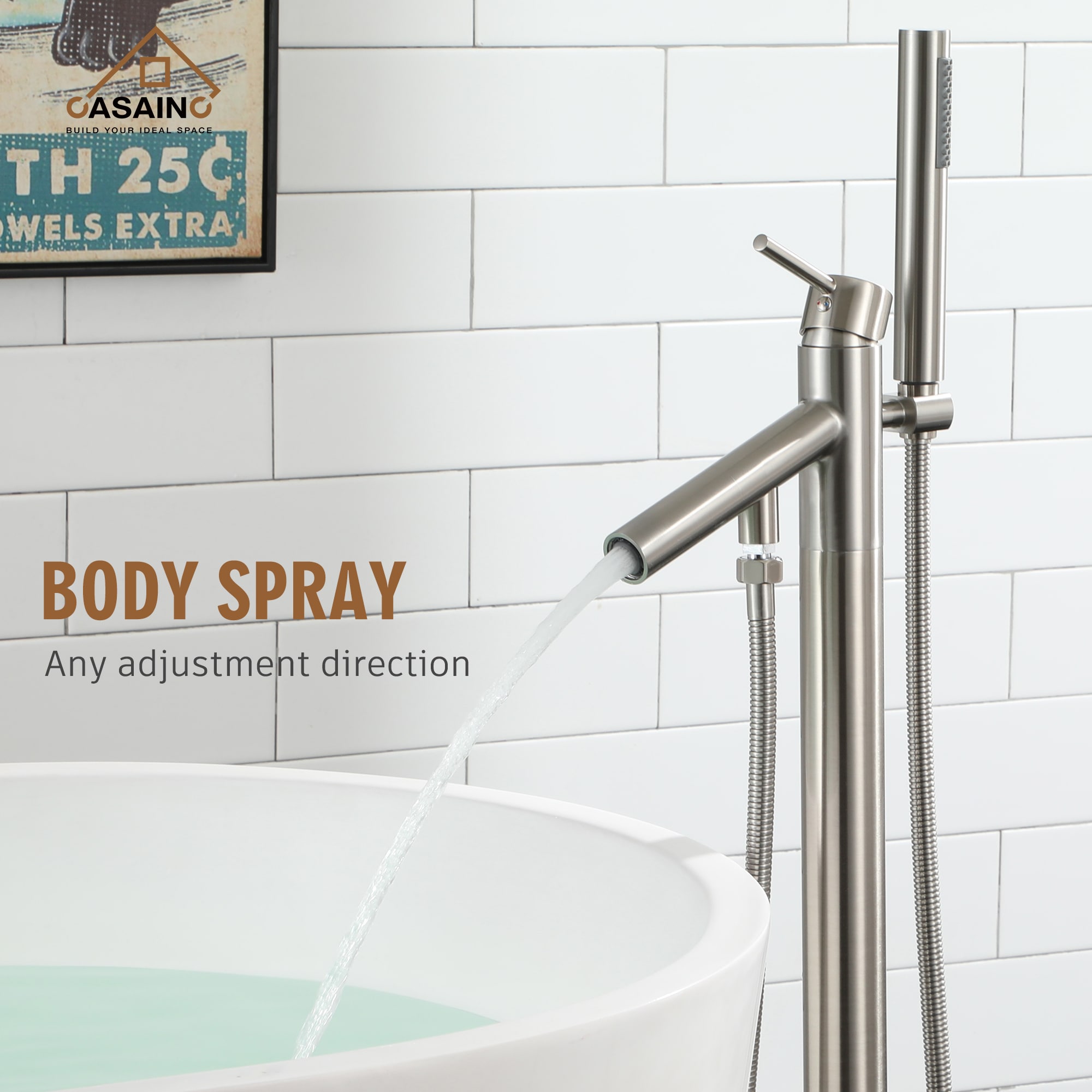 CASAINC MCS96-MB Roman-Tub-Faucets - View #7