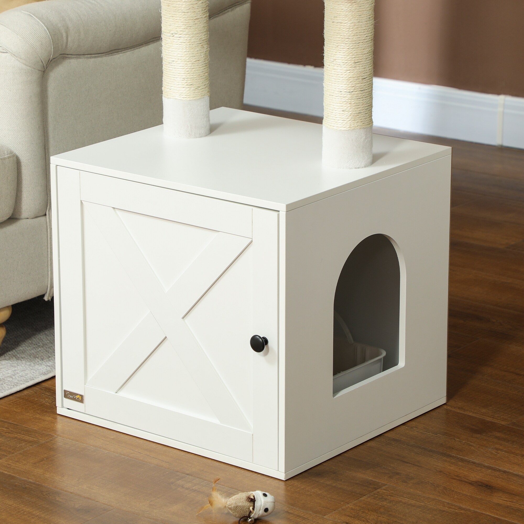 PawHut D31-121V00WT Litter-Boxes - View #8
