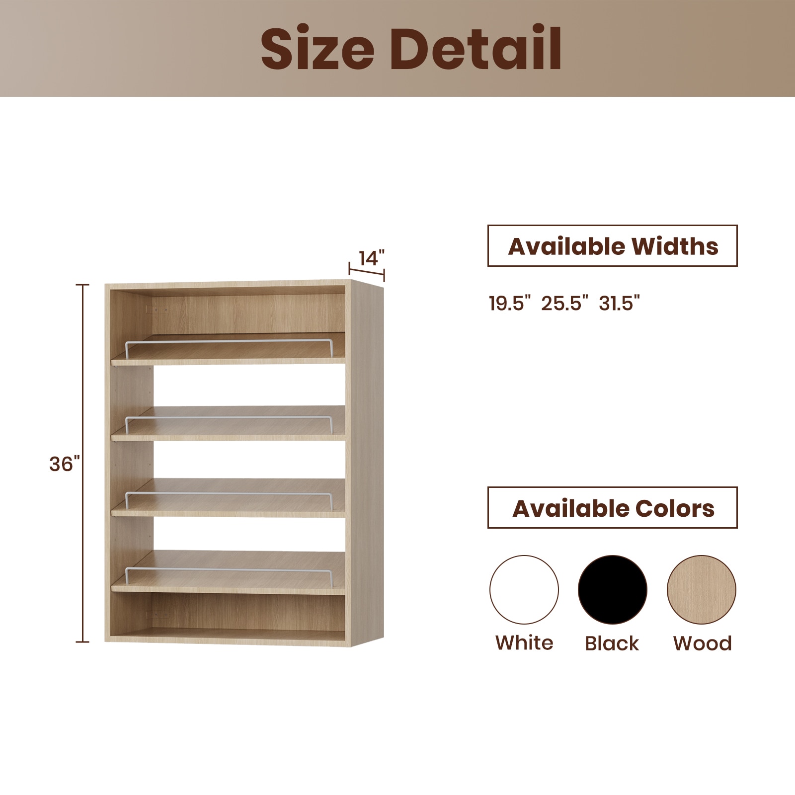 LOVMOR LO-FBB9005618-SY-ZJL Wood-Closet-Shelves - View #2