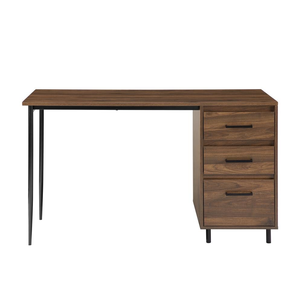 Walker Edison 52-in Brown Classic Executive Desk at Lowes.com