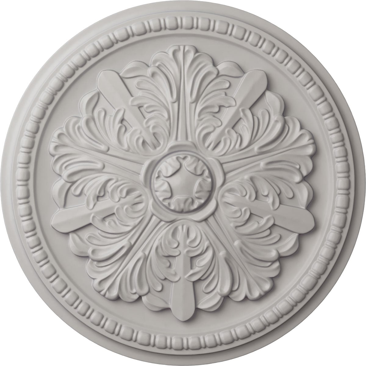 Ekena Millwork CM16SWUWF Swindon 16.875-in W x 16.875-in L Painted Ultra Pure White Polyurethane Whole Ceiling Medallion