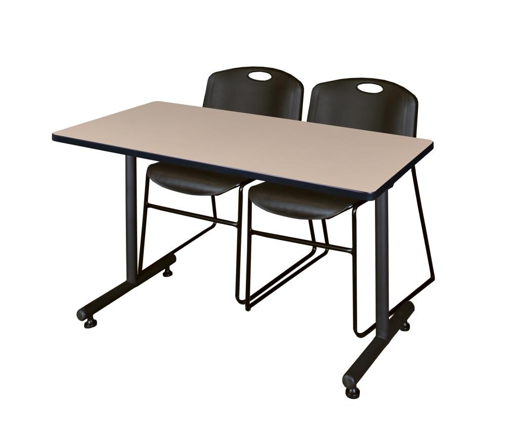 Regency MKTRCT4830BE44BK Training Off-white 4-Person Training Table (48-in W x 29-in H)