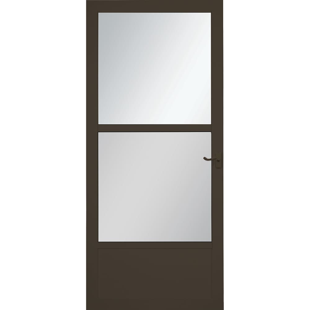 Southport 30-in x 81-in Brown Mid-view Self-storing Aluminum Storm Door with Brown Handle | - LARSON 36016043