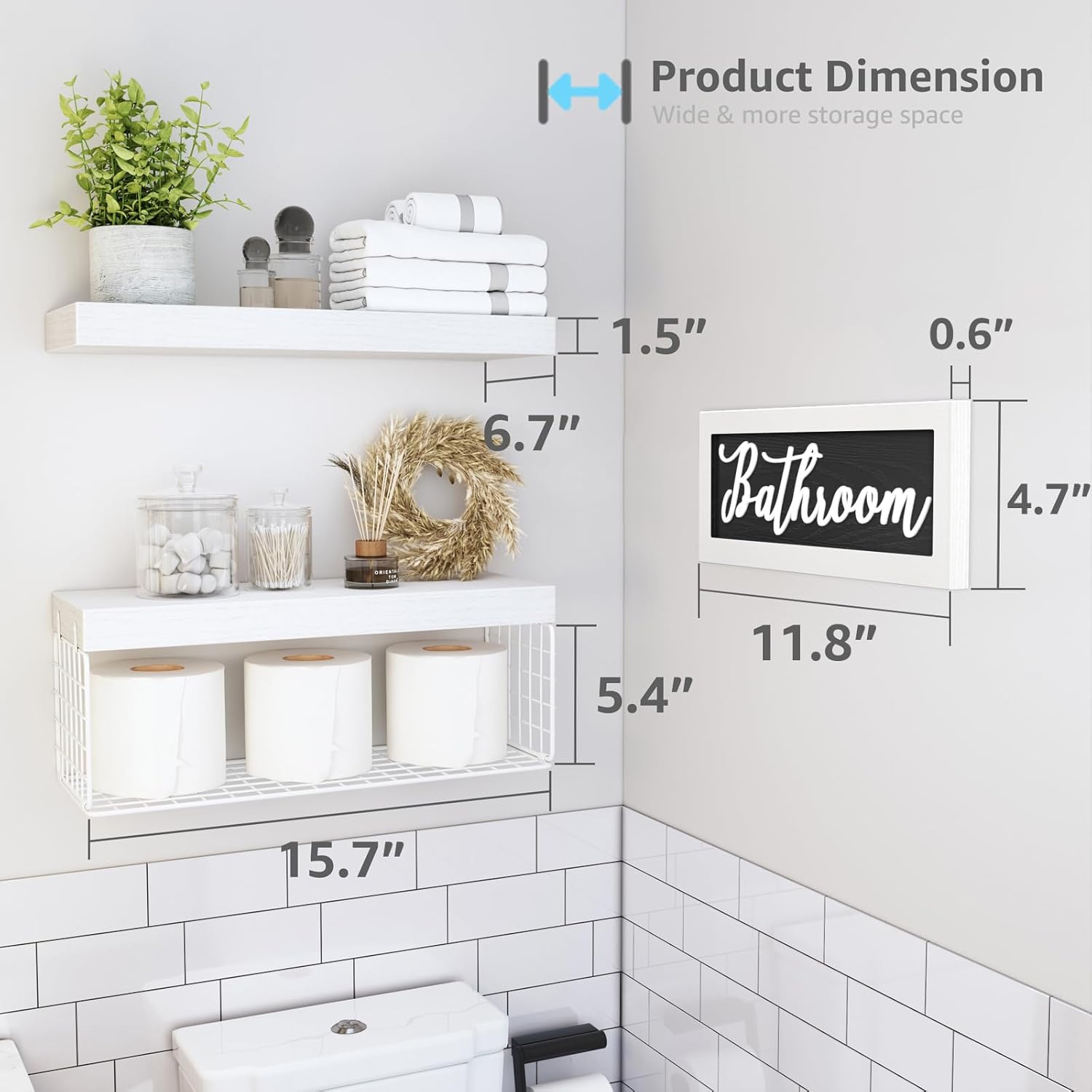 QEEIG QEEIG-B0CDVX866Z Bathroom-Shelves - View #3