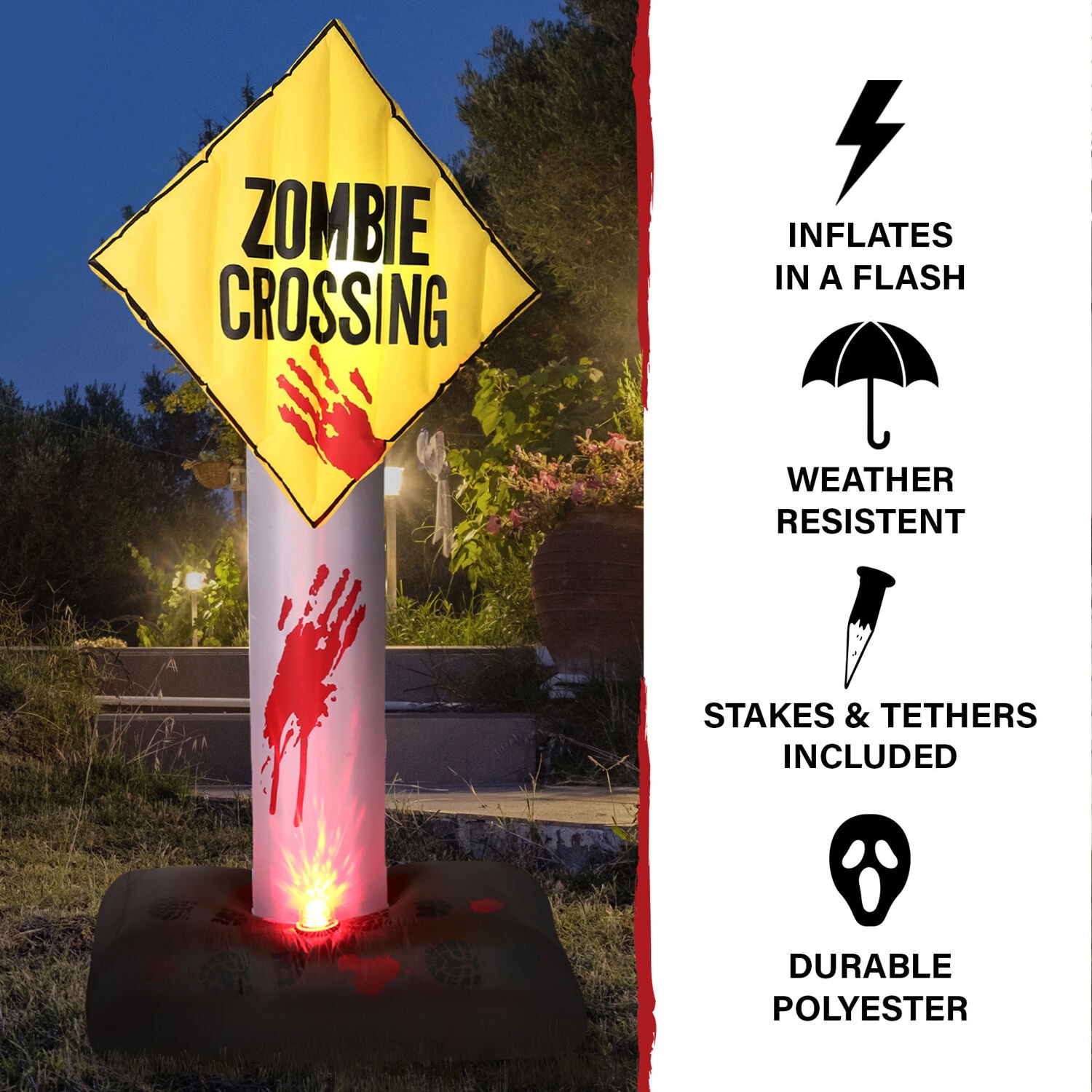 Haunted Hill Farm 6-ft Pre-Lit Zombie Inflatable Life Size Statue in the  Outdoor Halloween Decorations  Inflatables department at