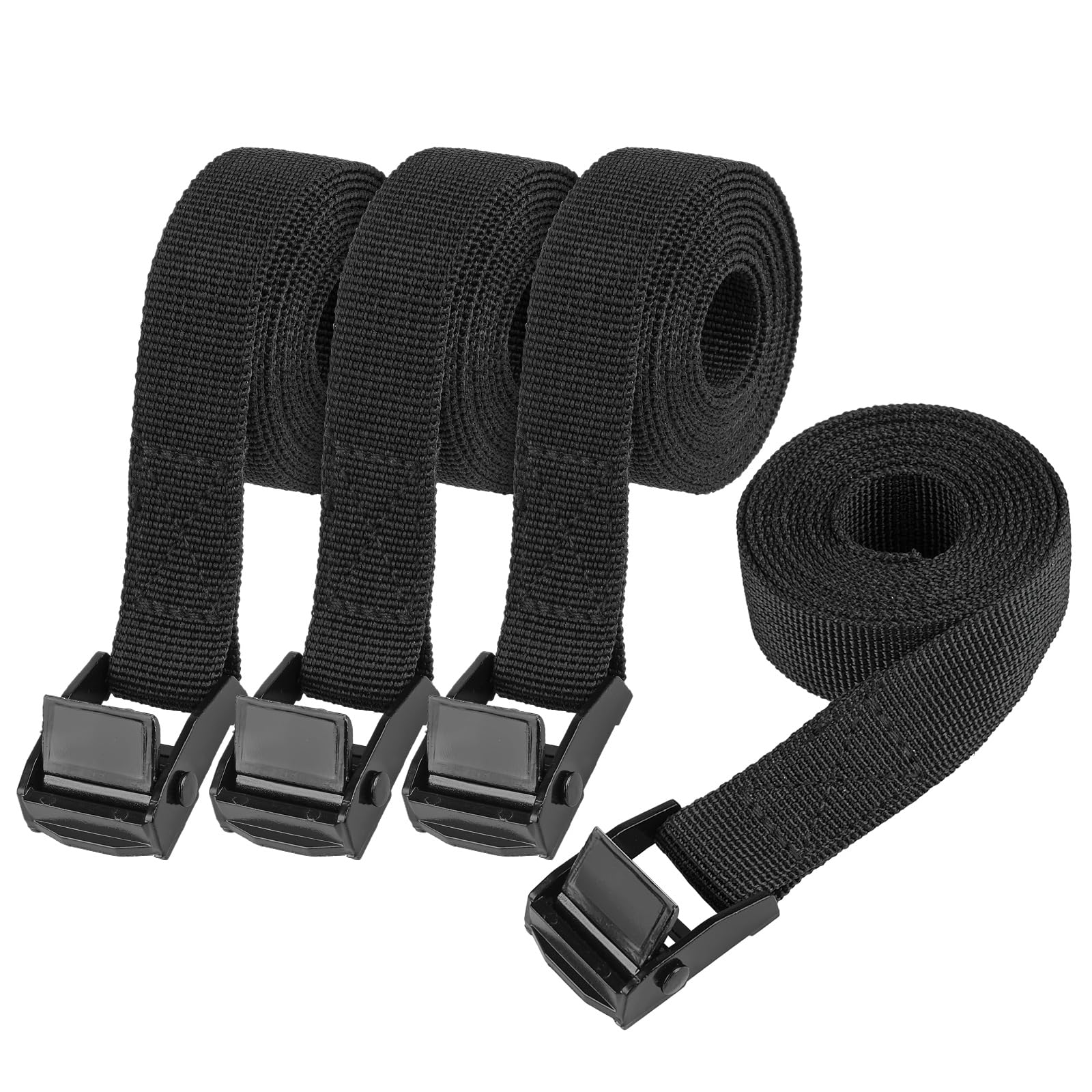 DYRCJ  Tie Down Straps 4 Pack Adjustable Small Ratchet Straps with Buckles 0.78 Inch by 5 Feet for Securing Cargo Trucks Luggage Black