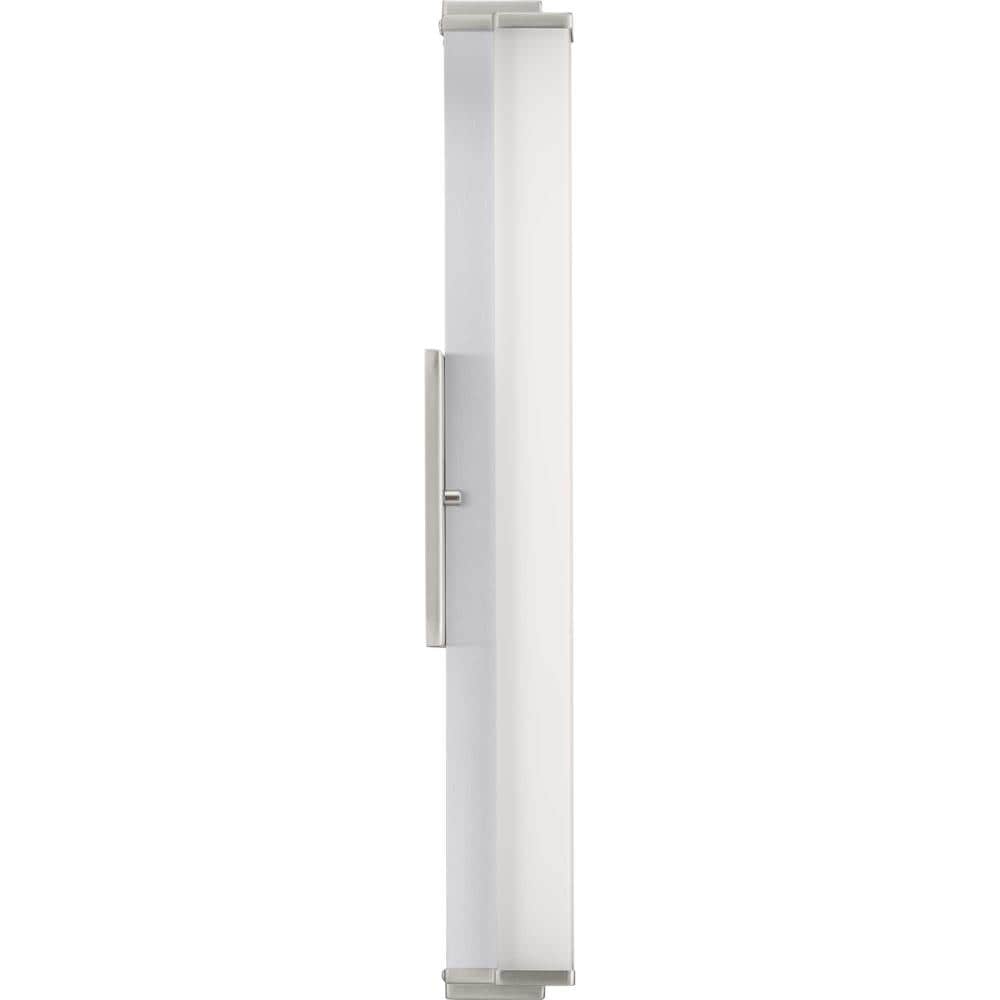 Sleek Modern 24" LED Brushed Nickel Acrylic Linear Bath Light