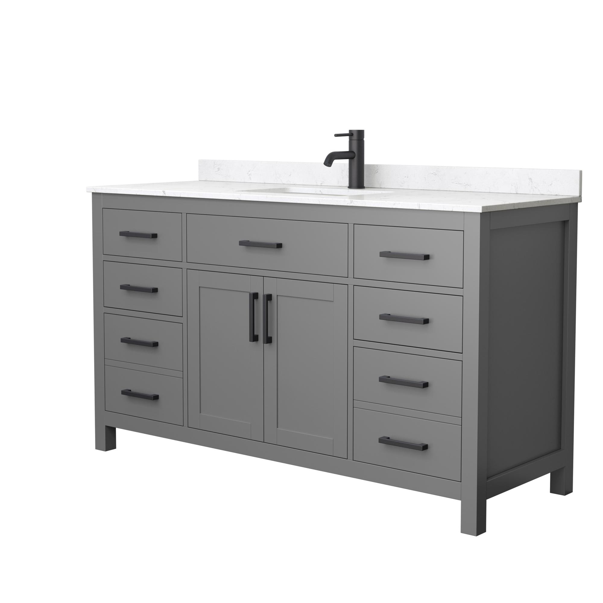 Beckett 60'' Dark Gray Bathroom Vanity with Marble Top