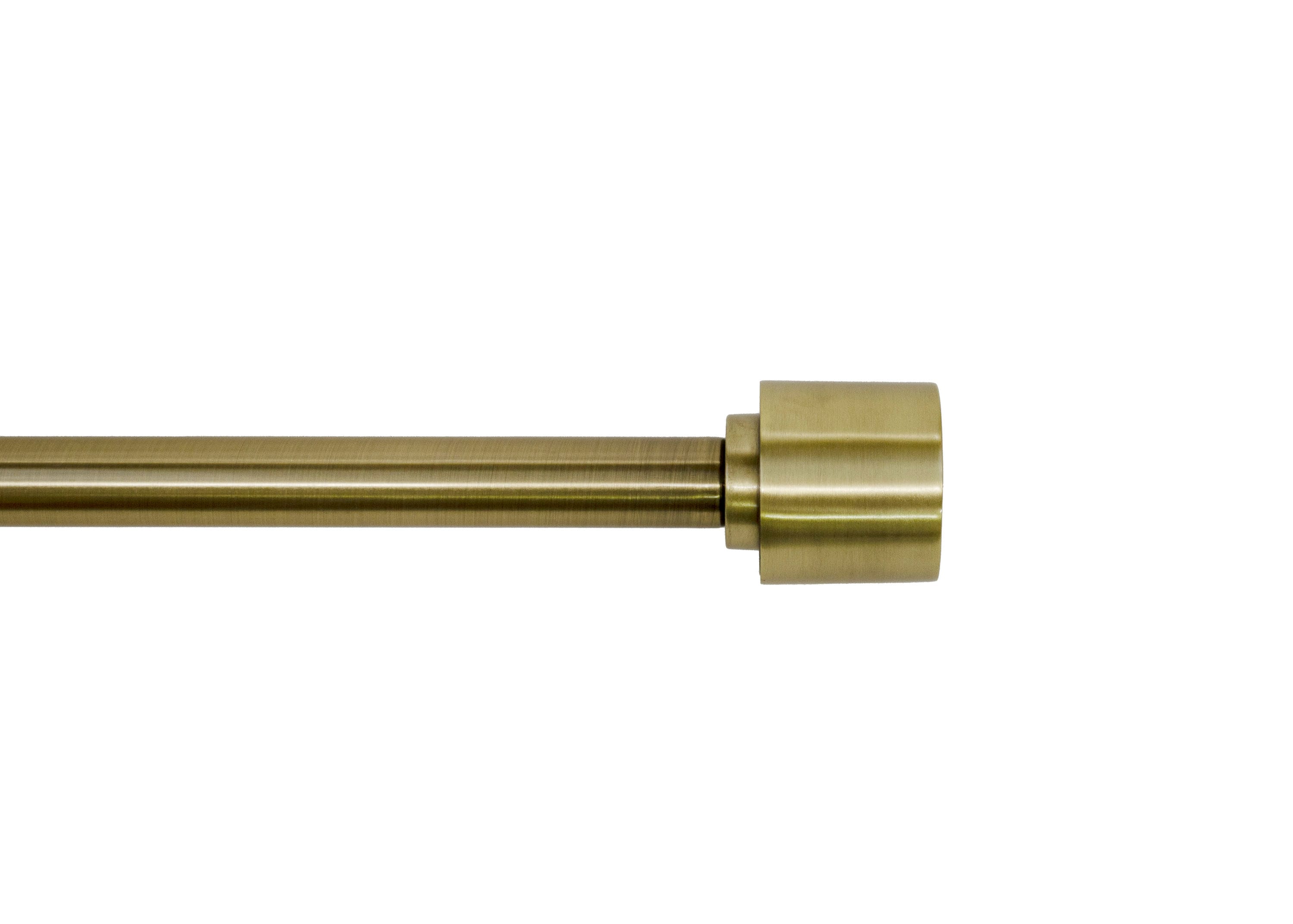 allen + roth 36-in to 72-in Brass Steel Single Curtain Rod with Finials ...