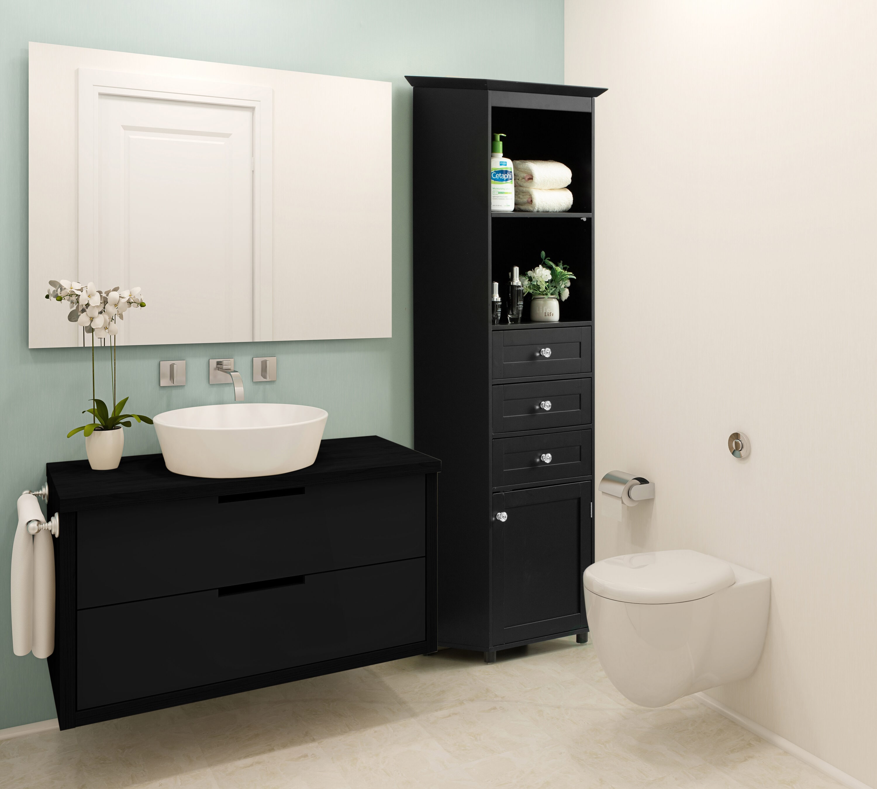 Basicwise QI004611.BK Linen-Cabinets - View #3