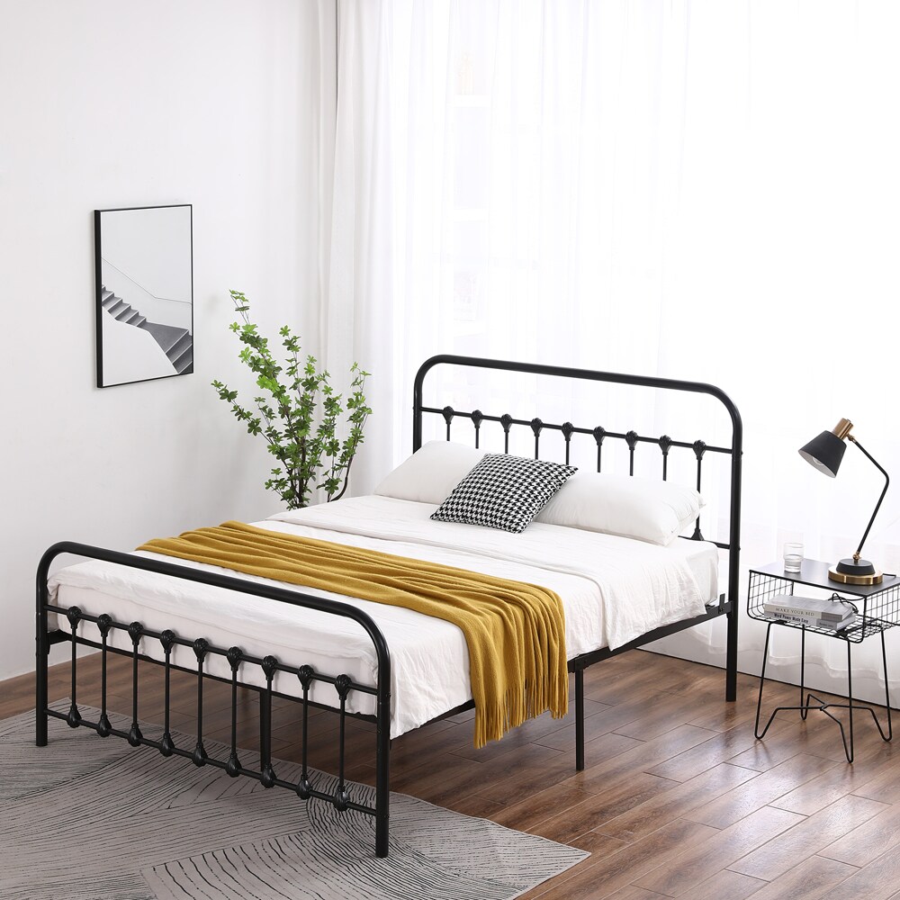 Winado Bed Frame Black Full Metal Bed Frame At Lowes.com