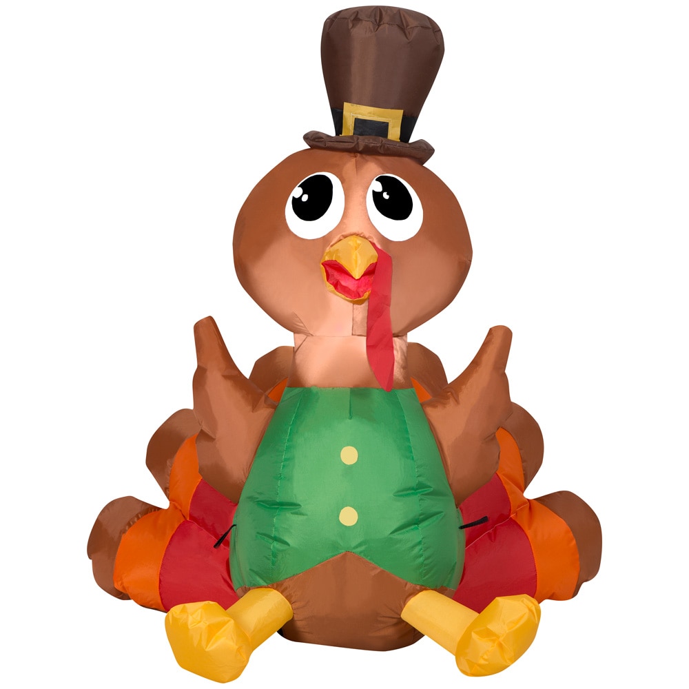 Gemmy 3.5-ft Lighted Turkey Inflatable in the Outdoor Fall Decorations ...