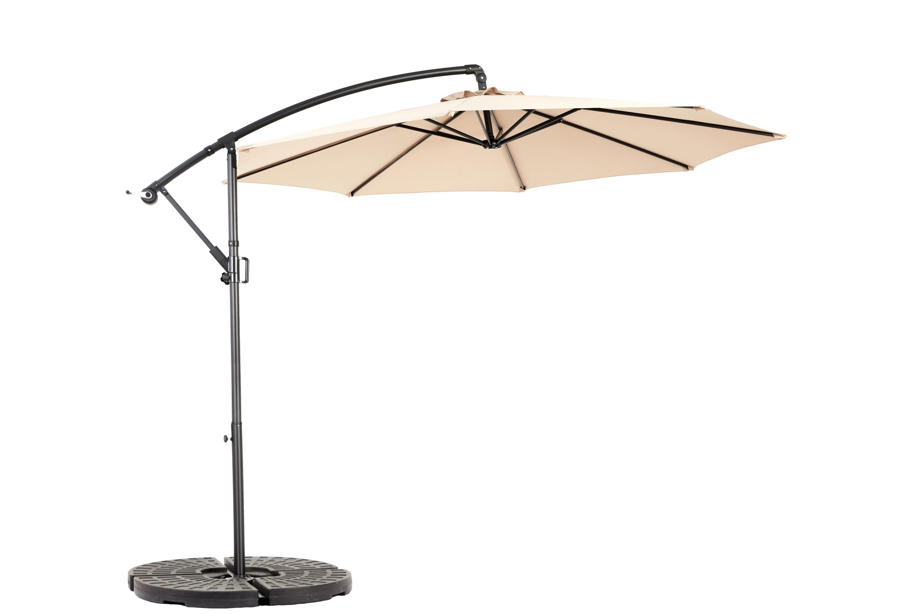 CESICIA PB-AM-37 9.6-ft Steel Brown Crank Garden Patio Umbrella