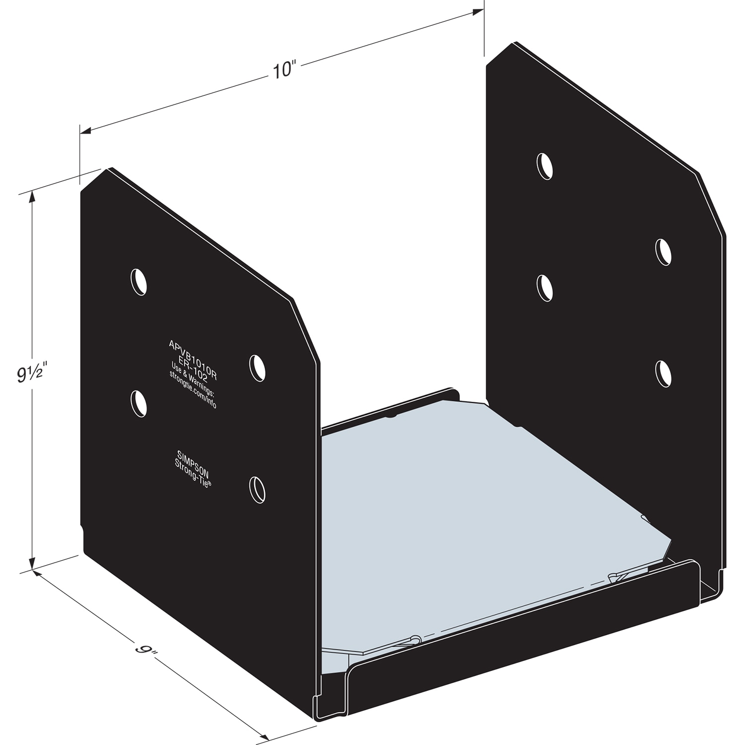 Simpson Strong-Tie APVB1010R Post-Base-Caps - View #3