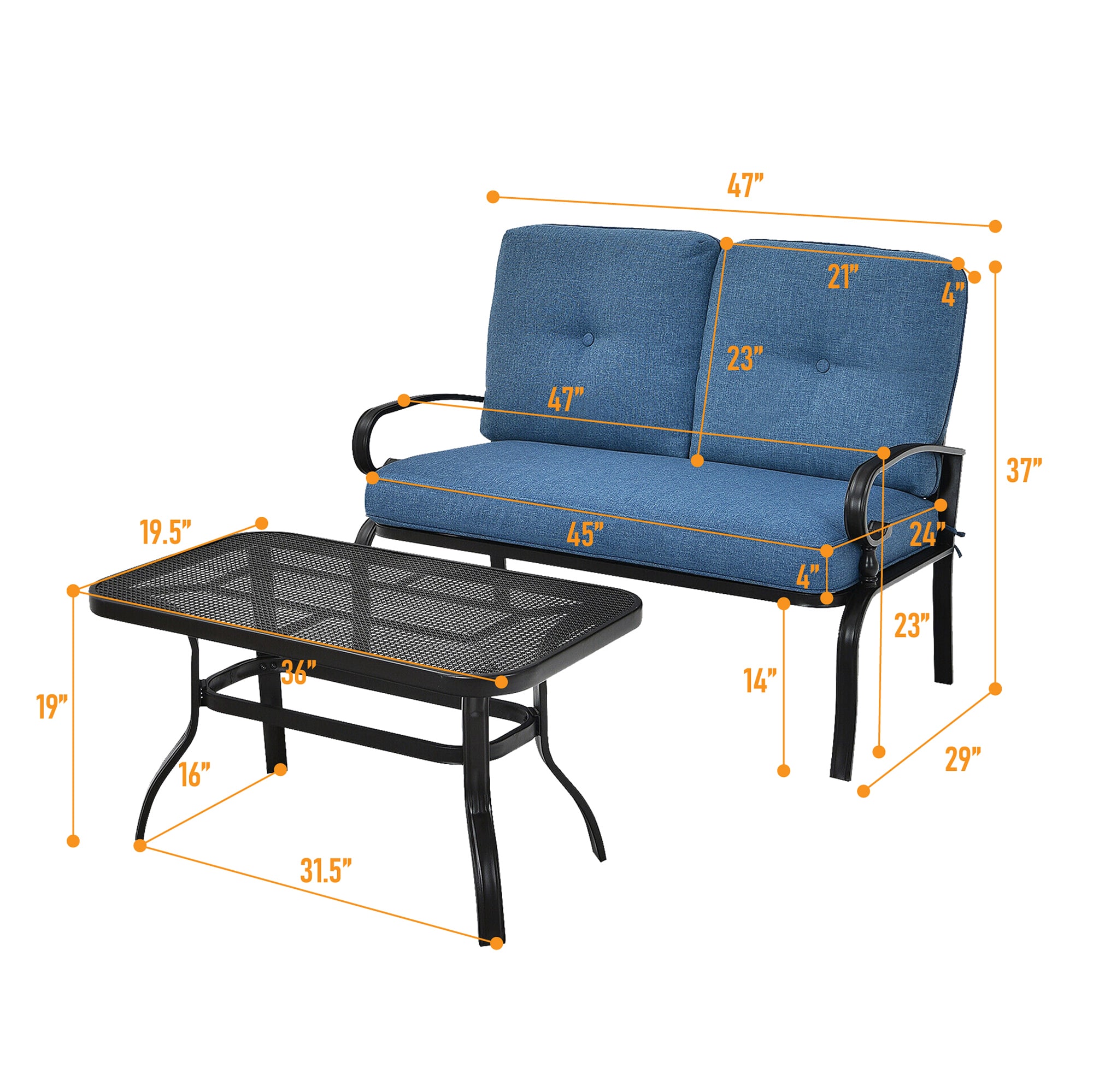 WELLFOR TDJ10179NY Patio-Conversation-Sets - View #5