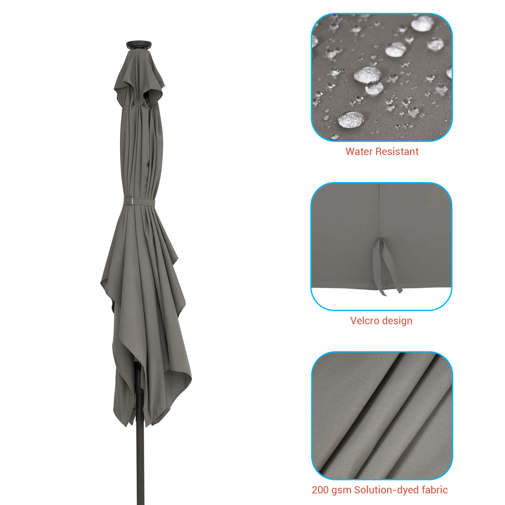 Aok Garden LWP-RLED300GY Umbrellas-2 - View #6
