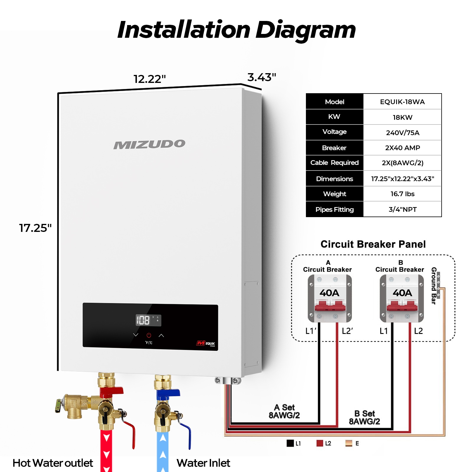 Mizudo ET018A0W Gas-Water-Heaters - View #2