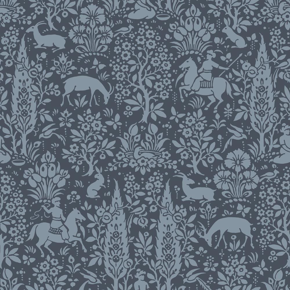 Crown M1169 CWV 56.4-sq ft Dark Blue Paper Ivy/Vines Unpasted Wallpaper