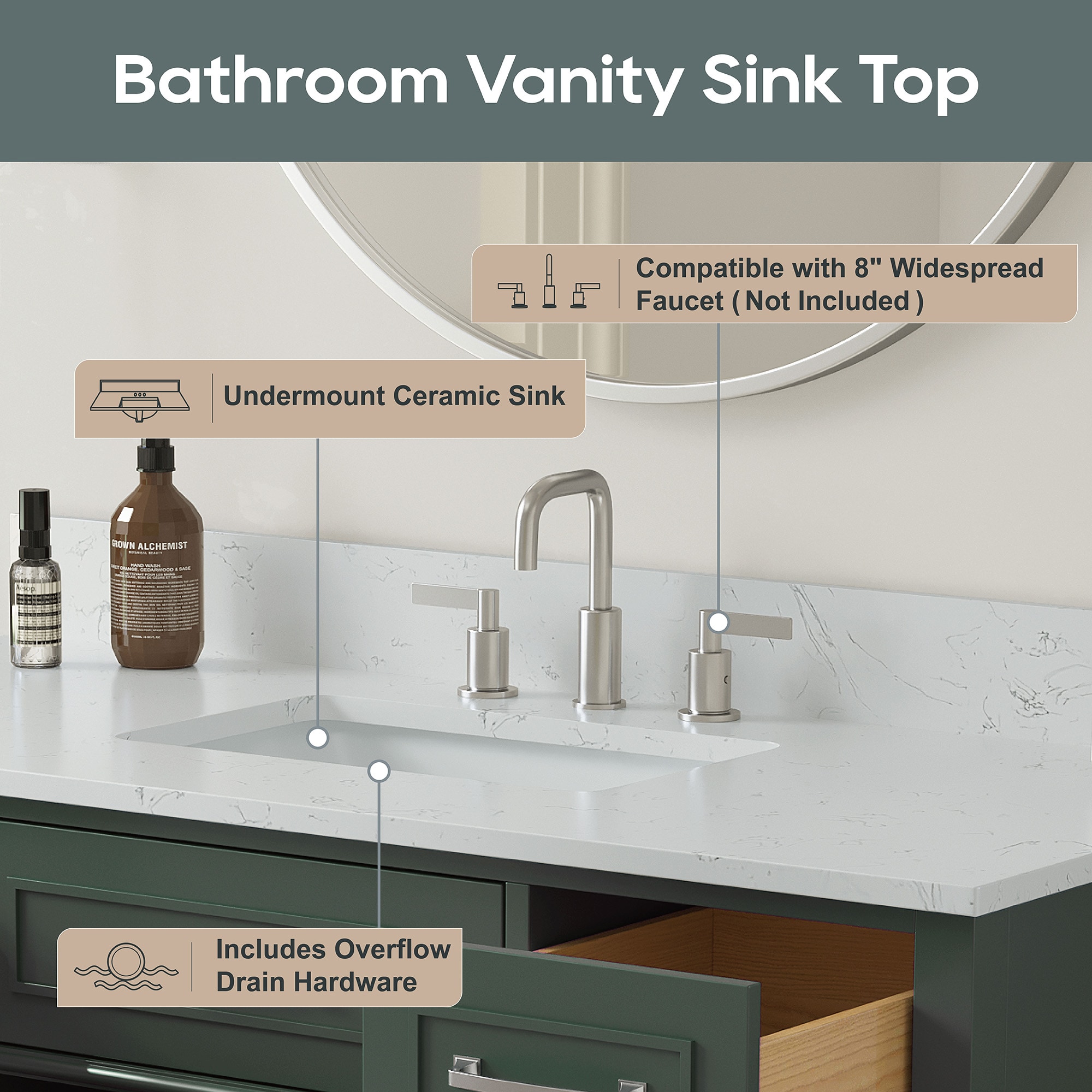 DELUXE LIVING V24026-48SG Bath-Vanity-Combo - View #9