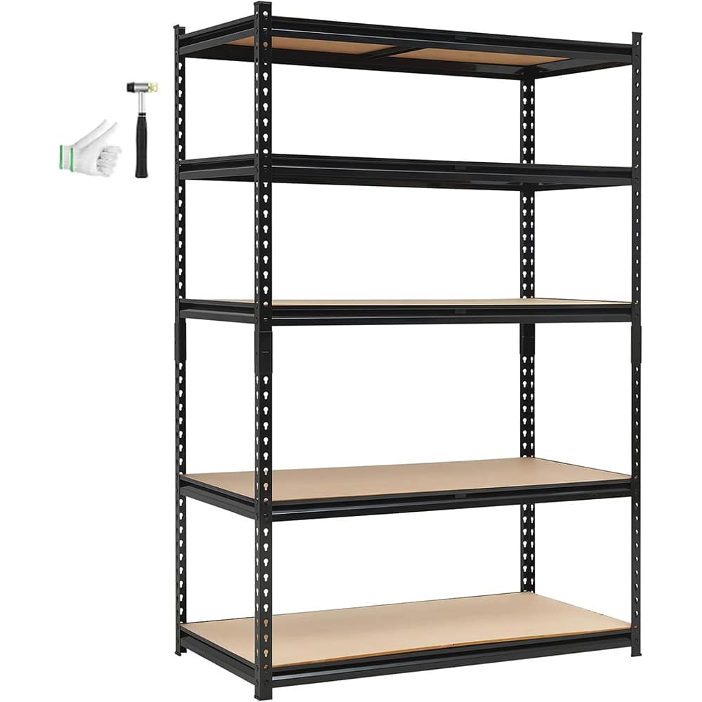 Qeetex SUN-PHK-363XW8BR Heavy Duty 5-Tier Garage Shelving Unit Adjustable Metal Storage Rack Industrial Utility Shelves