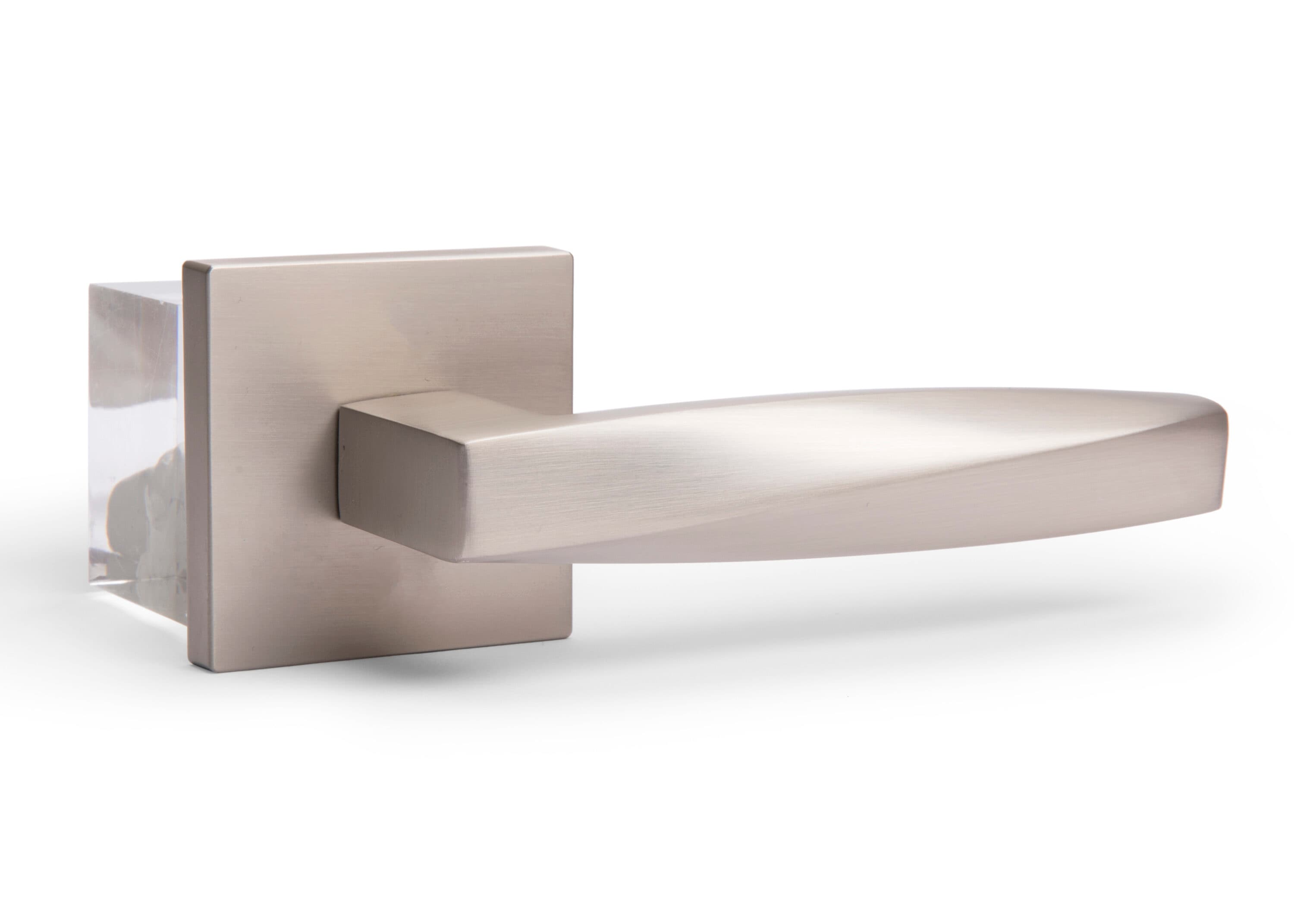 McBowery MB-1102PVSN-LH Convex Satin Nickel Left-Handed Interior Bed/Bath Hall/Closet Combined Door Handle