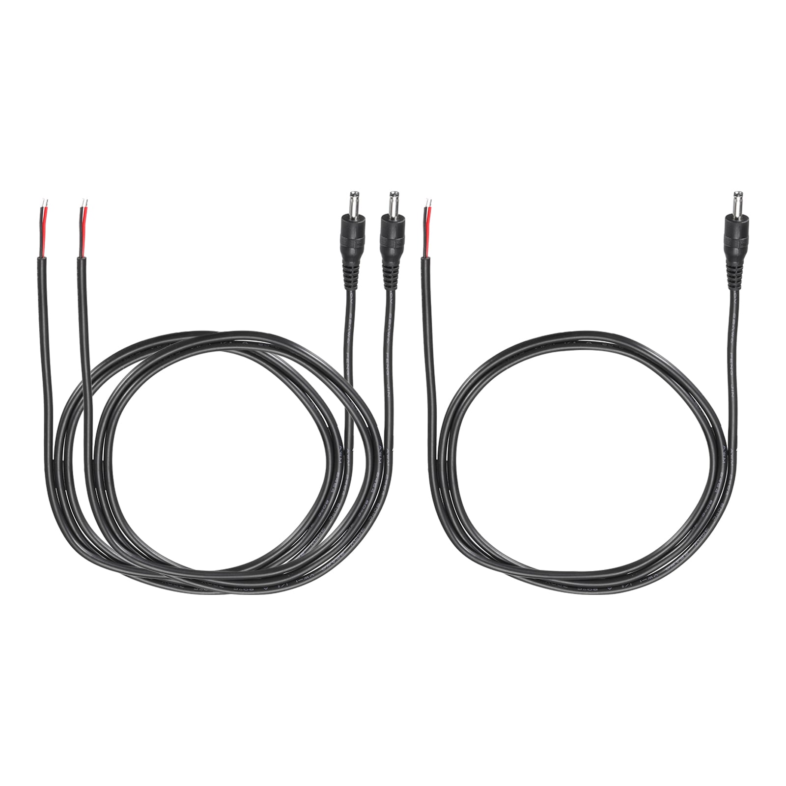 Unique Bargains 3pcs DC Power Pigtails Cable 3.5mm x 1.35mm Male Barrel Plug Connector to Bare Wire Open End 100cm for PC Laptop Toys Cellphone Electronic Devices #S25093001UX7979