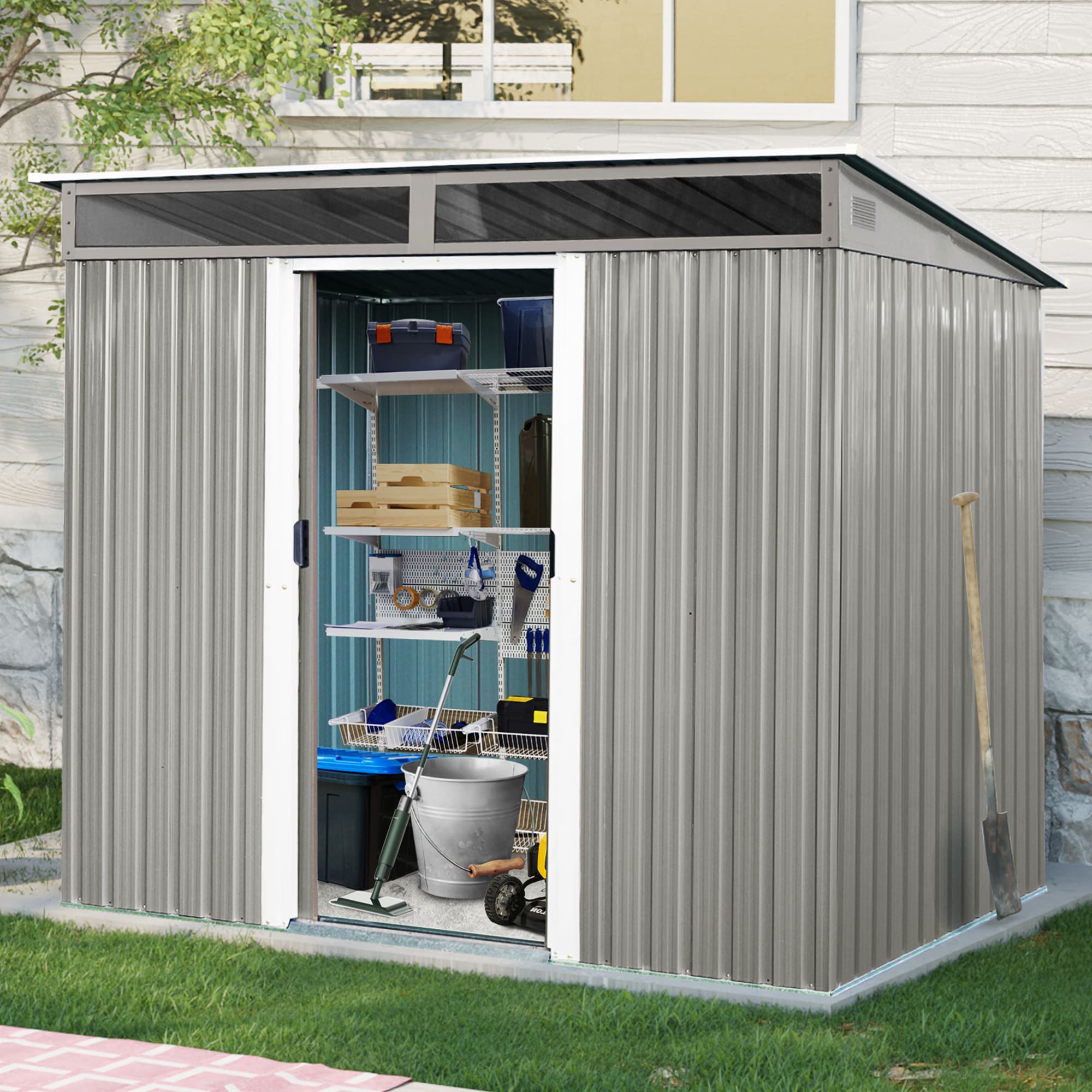 ToolCat BZ-3-146-SN 8.1-ft x 6.1-ft Galvanized steel Storage Shed