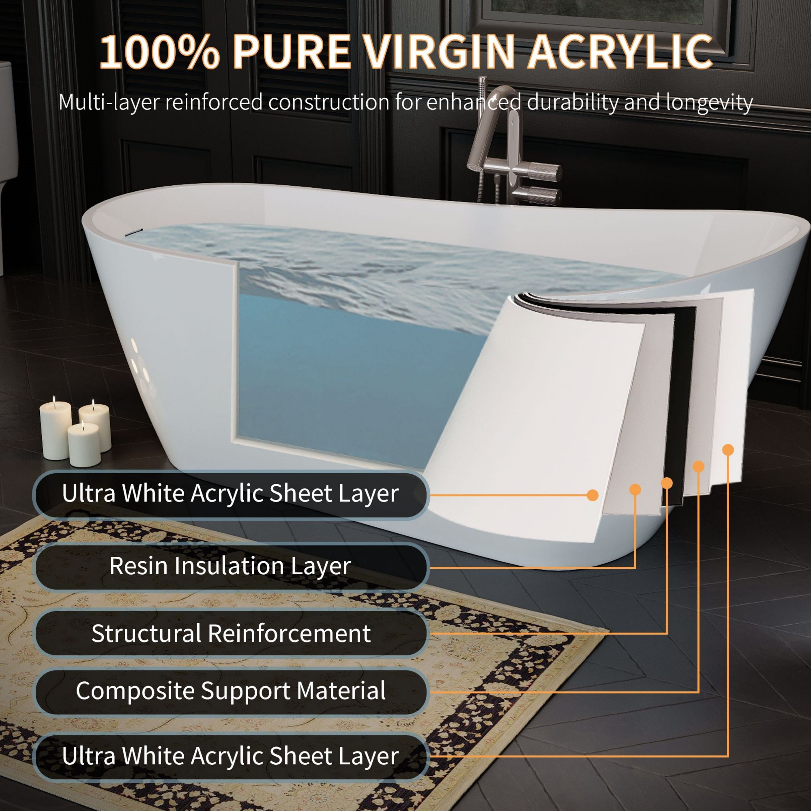 WELLFOR QBT-P136-67TM bathtubs - View #5