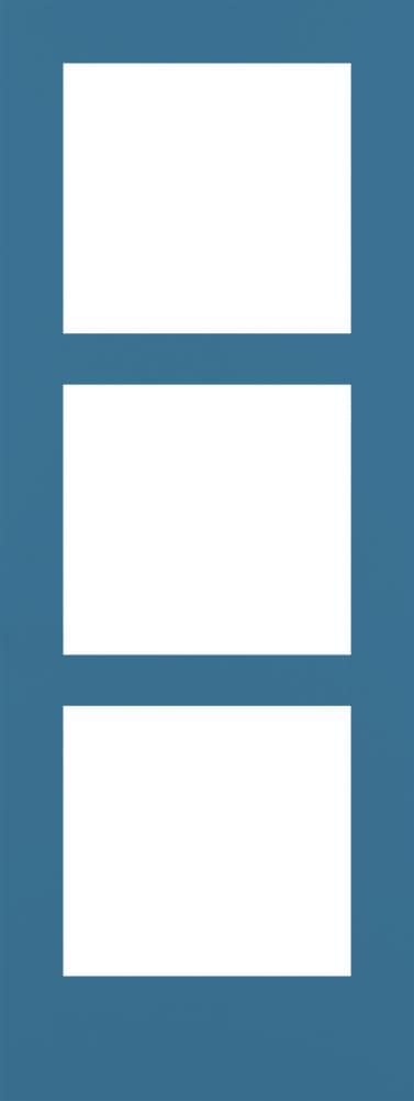 RELIABILT LO1370354 Shaker 30-in x 80-in Blue Heron 3-panel square Frosted glass Smooth Solid core Prefinished Pine Wood Slab Door