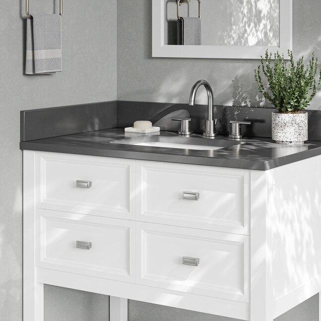 4-in H x 21-in L Gray Engineered Engineered Marble Bathroom Side Splash 4-in H x 21-in L Gray Engineered Engineered Marble Bathroom Side Splash