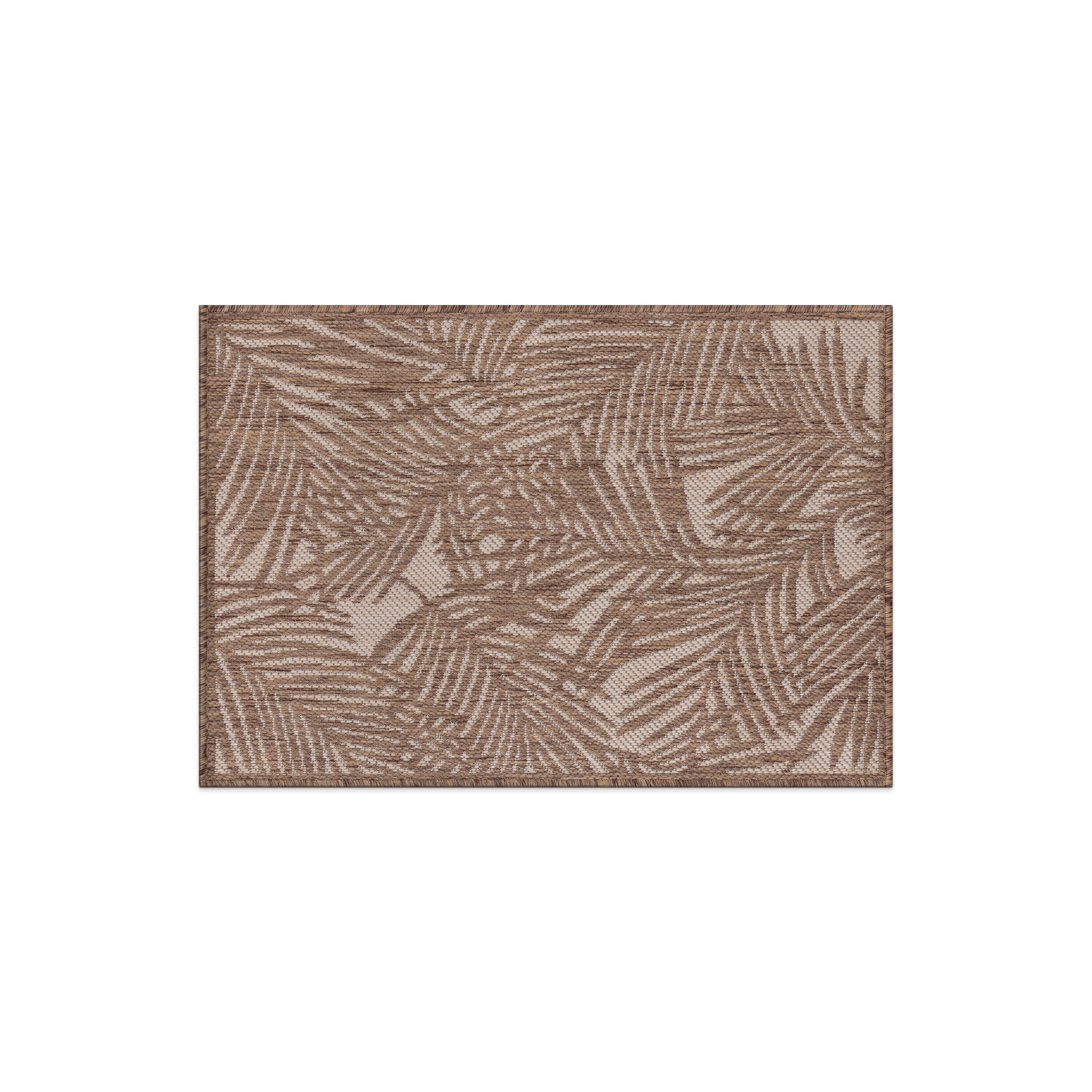 World Rug Gallery 118BROWN2X3 Summer 2 x 3 (ft) Loomed Polypropylene Brown Rectangular Indoor/Outdoor Floral/Botanical Tropical Area rug
