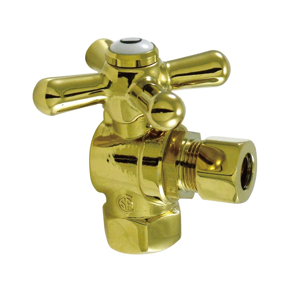 SharkBite 3/8-in Fip x 3/8-in Od Compression Brass Quarter Turn Stop Angle  Valve in the Shut-Off Valves department at